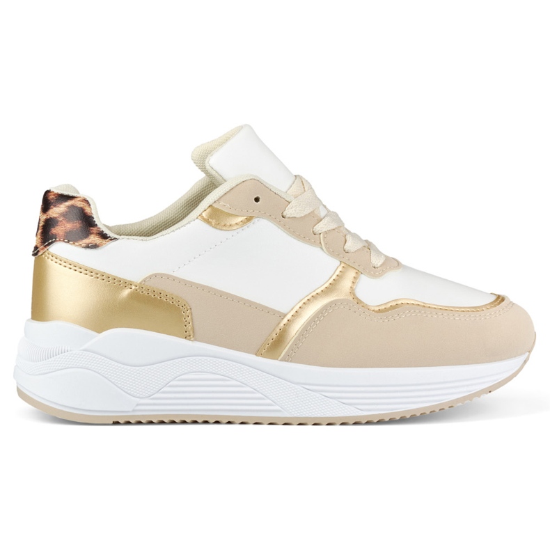 Sneakers bianche e oro da donna bianca