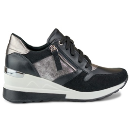 Scarpe sportive con zeppa nera nero
