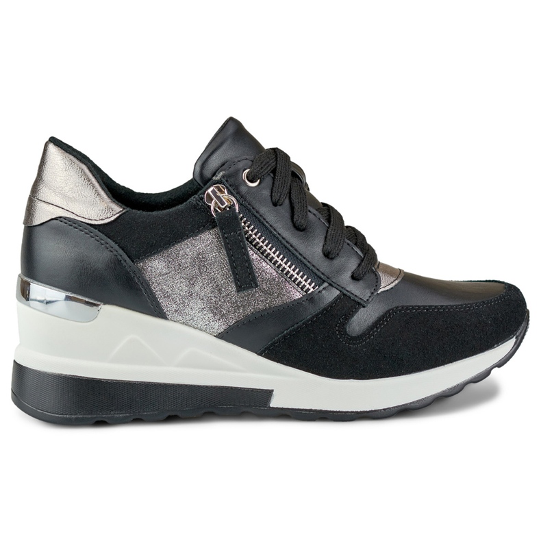 Scarpe sportive con zeppa nera nero
