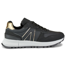 Sneakers nere da donna con un'aggiunta dorata nero