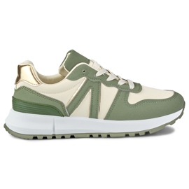 Sneakers da donna verdi e beige
