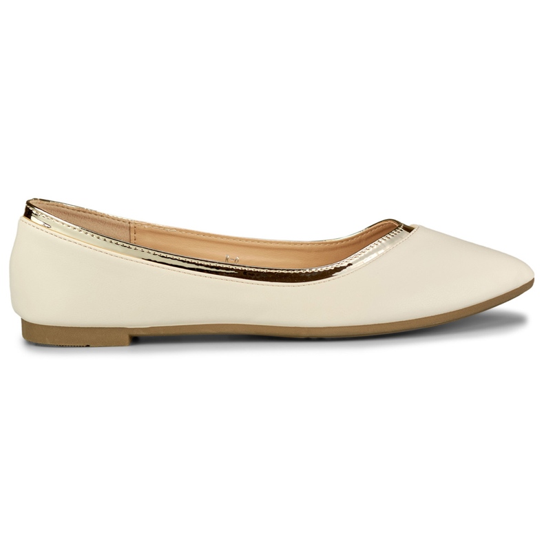 Ballerine da donna beige con aggiunta dorata