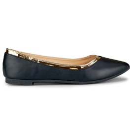 Ballerine nere da donna con aggiunta dorata nero