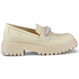 Francesine beige con zirconi
