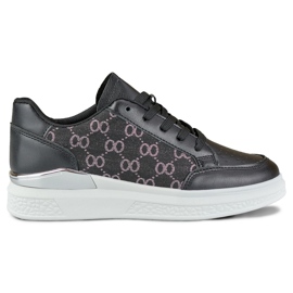 Sneakers nere da donna con un motivo alla moda nero