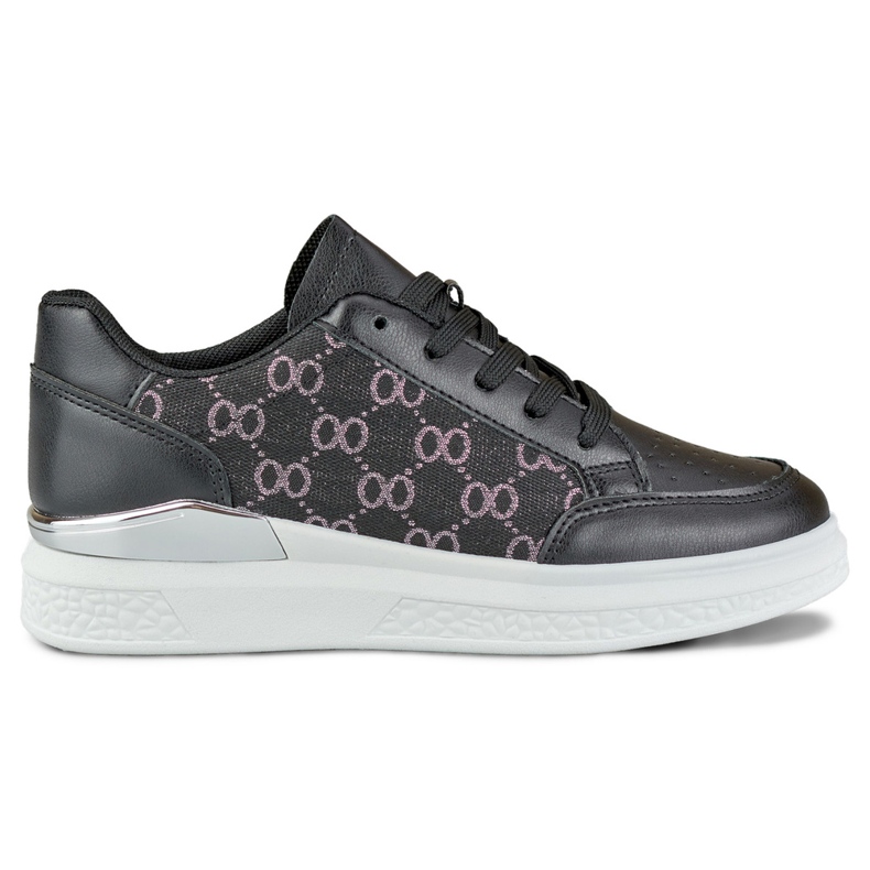 Sneakers nere da donna con un motivo alla moda nero