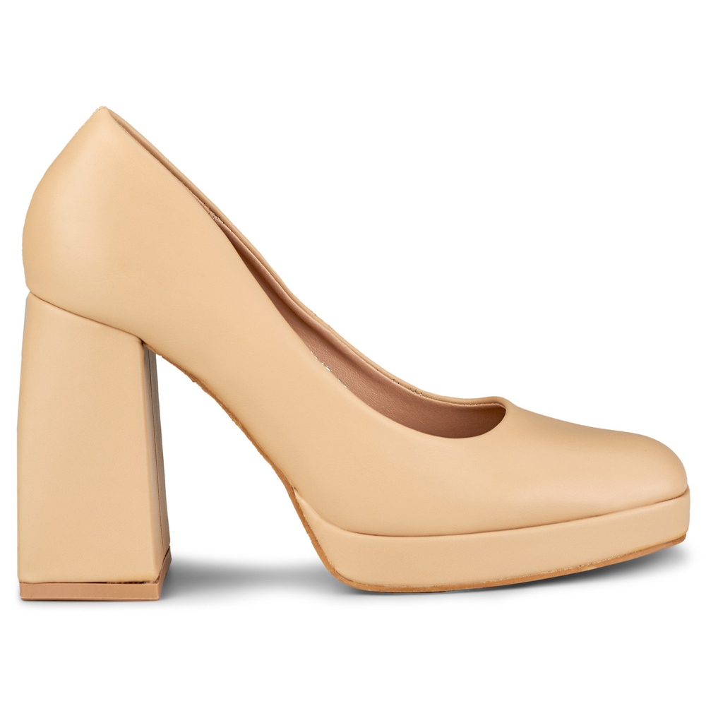 Decollete beige sales tacco largo