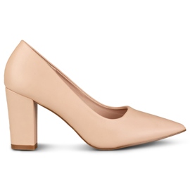 Décolleté beige con tacco comodo