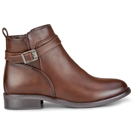 Stivali da donna eleganti marroni con suola piatta beige