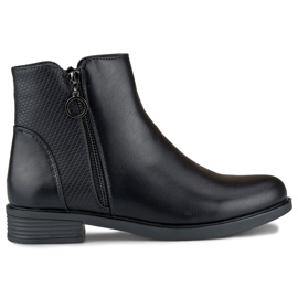 Stivali piatti da donna neri realizzati in ecopelle nero