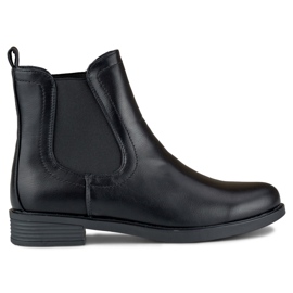 Classici stivaletti Chelsea neri da donna realizzati in ecopelle nero