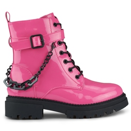 Lavoratrice da donna in vernice rosa con catena staccabile