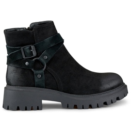 Stivali da donna in camoscio nero con decorazione Aline nera
