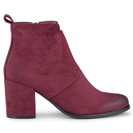Stivali da donna elastici bordeaux sul palo rosso