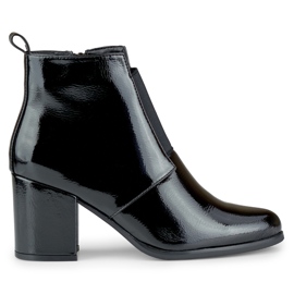 Stivali da donna elastici neri eleganti laccati nero