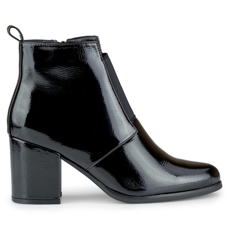 Stivali da donna elastici neri eleganti laccati nero