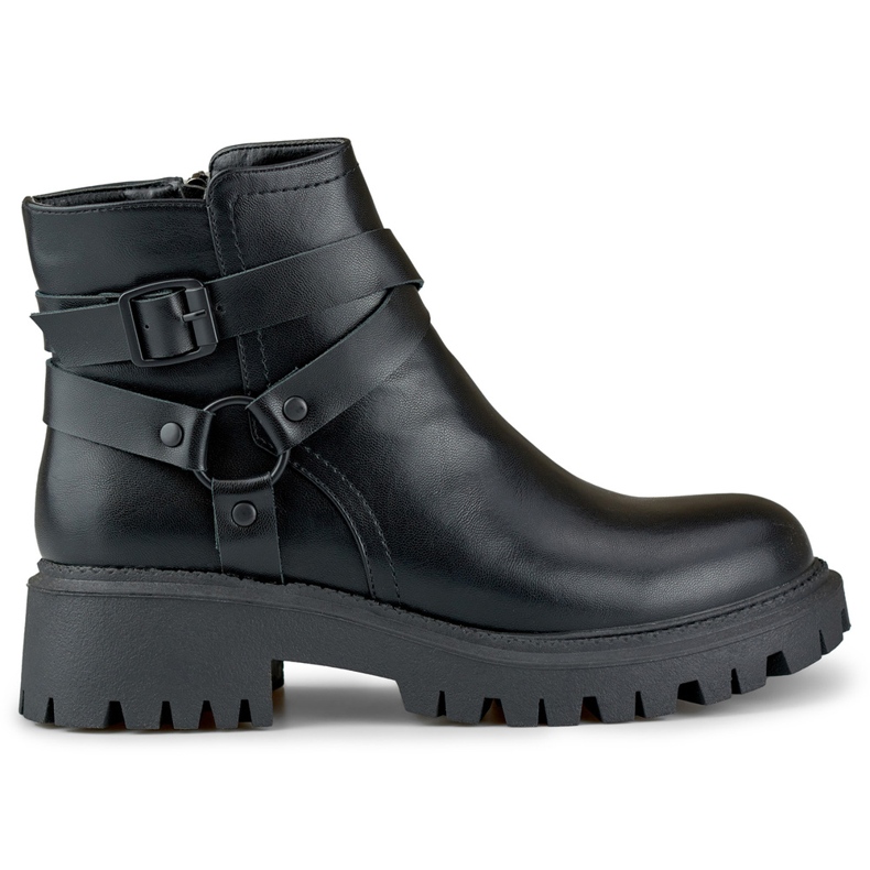 Stivali da donna in ecopelle nera con decorazione Aline nera nero