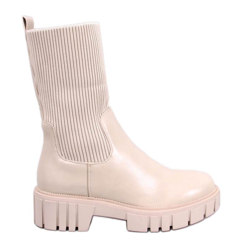 Stivali a calzino con tomaia Farrell Beige