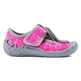 Pantofole in velcro per ragazze Shelovet in marmo rosa