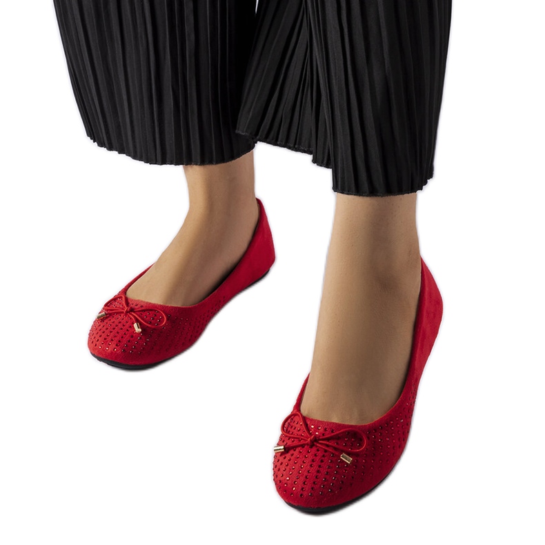 Ballerine rosse con zirconi Larissa rosso