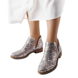 Stivali traforati metallici di Giuseppina Chelsea boots argento