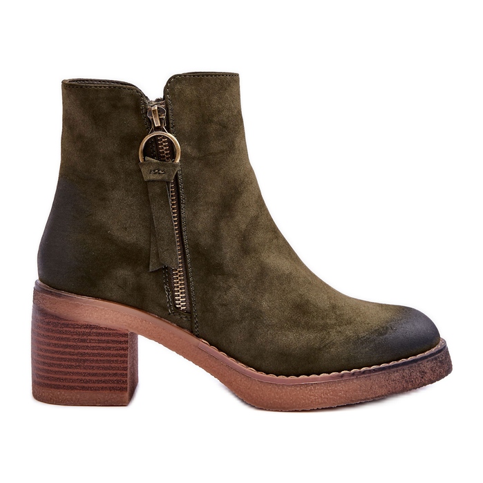 Stivaletti Classici da Donna in Camoscio Verde Limoso