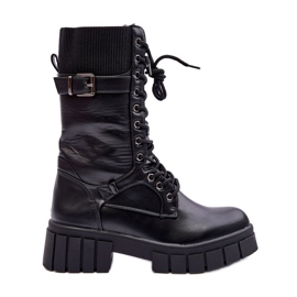 Stivali Alti in Pelle da Donna Workers Nero Madit