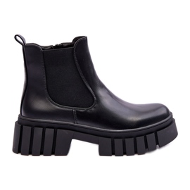 PG1 Stivali in pelle grosso Stivali Chelsea Neri Orryss nero