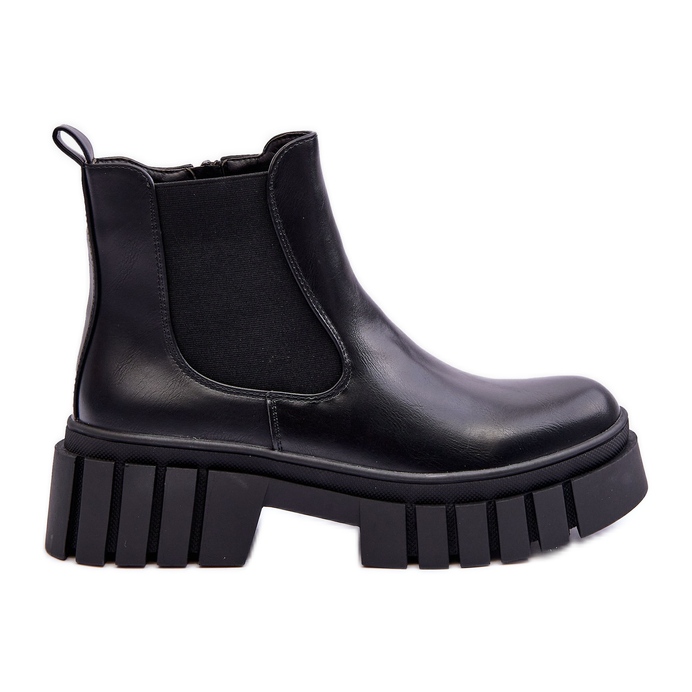 PG1 Stivali in pelle grosso Stivali Chelsea Neri Orryss nero