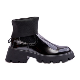 Stivali Jodhpur laccati da donna neri Pavo nero