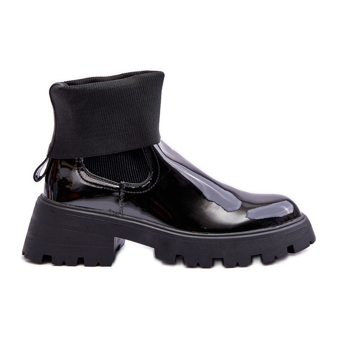 Stivali Jodhpur laccati da donna neri Pavo nero