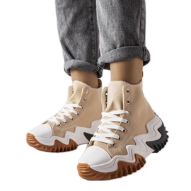 Scarpe da ginnastica beige con suola spessa di Toro