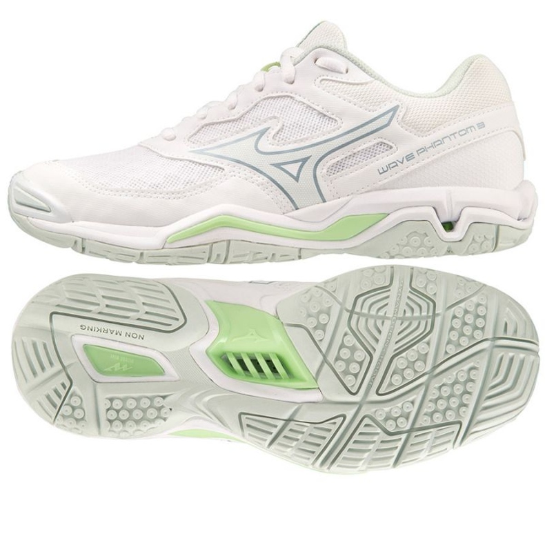 Scarpe da pallamano Mizuno Wave Phantom 3 W X1GB226035 bianca bianca