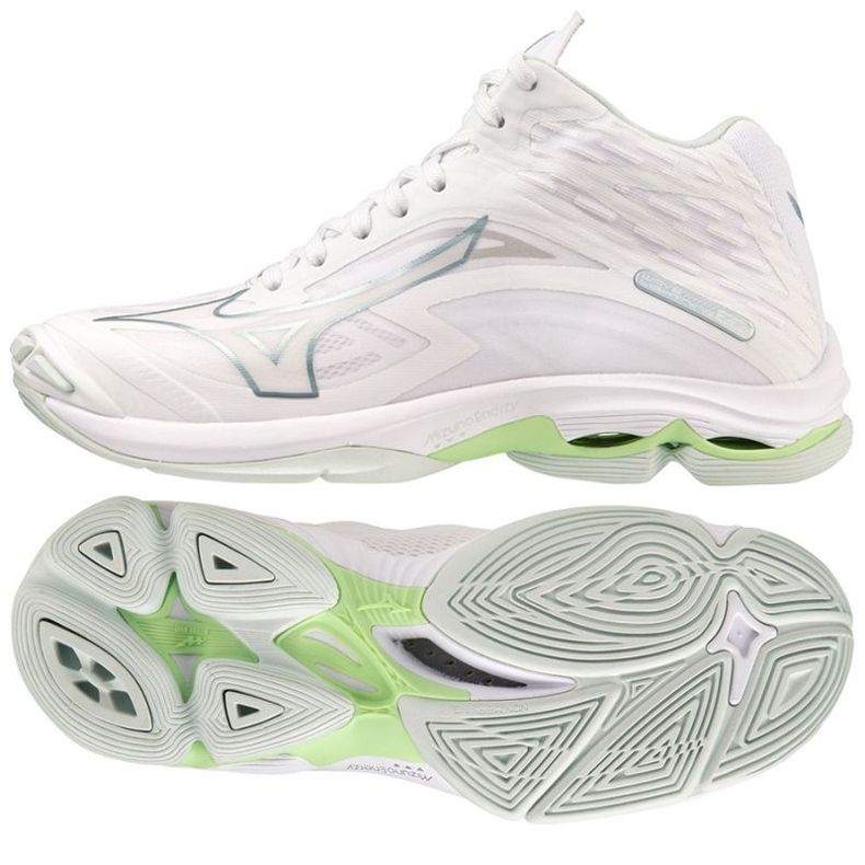 Scarpe da pallavolo Mizuno Wave Lightning Z7 Mid W V1GC225037 bianca bianca