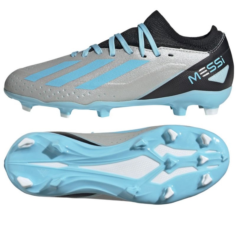 Scarpe da calcio Adidas X Crazyfast Messi.3 Fg Jr IE4077 grigio sfumature di grigio
