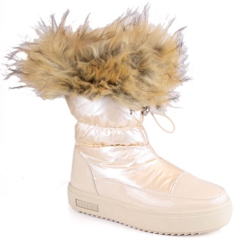 Doposci da donna con plateau e pelo beige Big Star MM274380