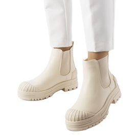 Stivali da lavoro beige con inserti in gomma di Lange