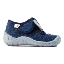 Pantofole da topo in velcro blu navy di Shelovet