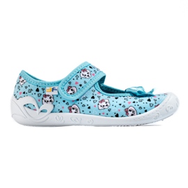 Pantofole blu per bambina con cani Shelovet multicolore