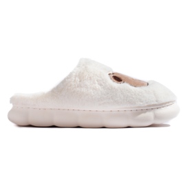 Pantofole in pelliccia bianca con orsetto Shelovet