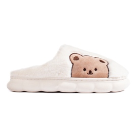 Pantofole da donna con orsetto Shelovet bianco bianca