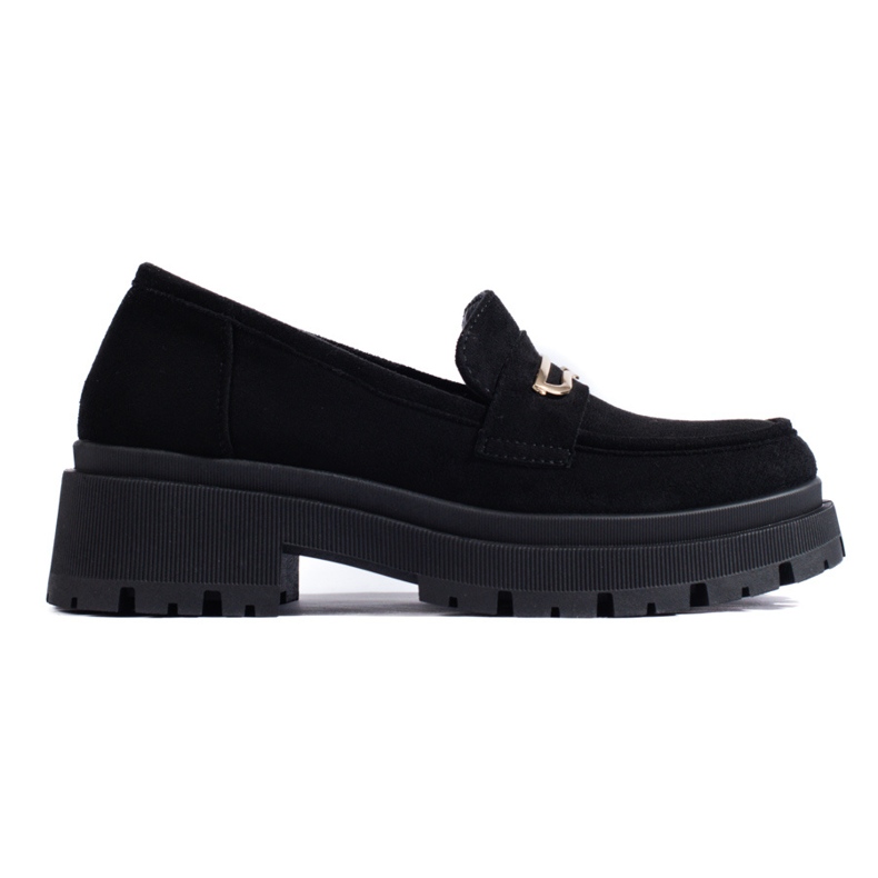 Mocassini da donna in camoscio nero di Shelovet