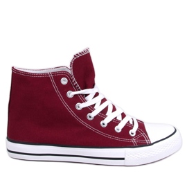 Jude Wine Scarpe da ginnastica in tela alla caviglia rosso