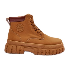 Stivali da donna in pelle con plateau Marrone Calys