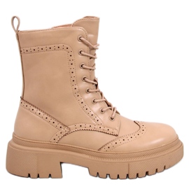 Stivali stringati Aubert Khaki beige