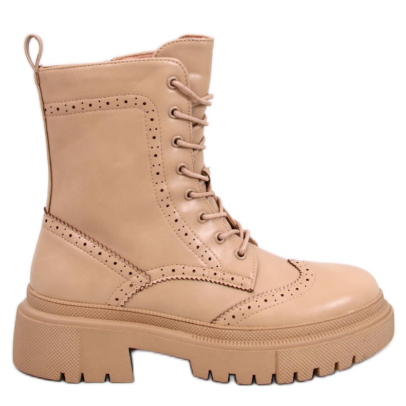 Stivali stringati Aubert Khaki beige