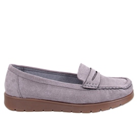 Mocassini in pelle scamosciata con soletta in pelle Marit Grey grigio