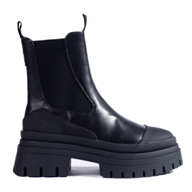 Stivaletti Chelsea da donna neri con plateau Shelovet nero