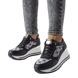 Scarpe da ginnastica nere con zeppa di Rouxi nero