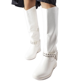 Stivali con zeppa ricoperta bianco Argentano